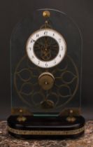 A 19th century style great wheel skeleton timepiece, 14cm circular clock chapter ring inscribed with