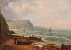 L Wade (late 19th century) Ready for the Tide, signed and dated 99, oil on canvas, 35.5cm x 49cm