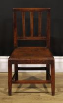 A 19th century vernacular beech and elm child’s chair, 53.5cm high, 30cm wide, the seat 22cm deep