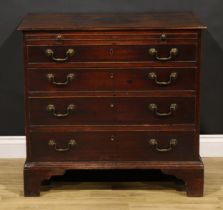 A George III mahogany bachelor’s chest, rectangular top with moulded edge above a slide and four