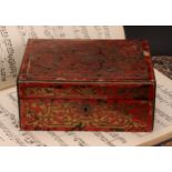 A 19th century Boulle and ebonised marquetry rectangular work box, hinged cover, labelled Halstaff &
