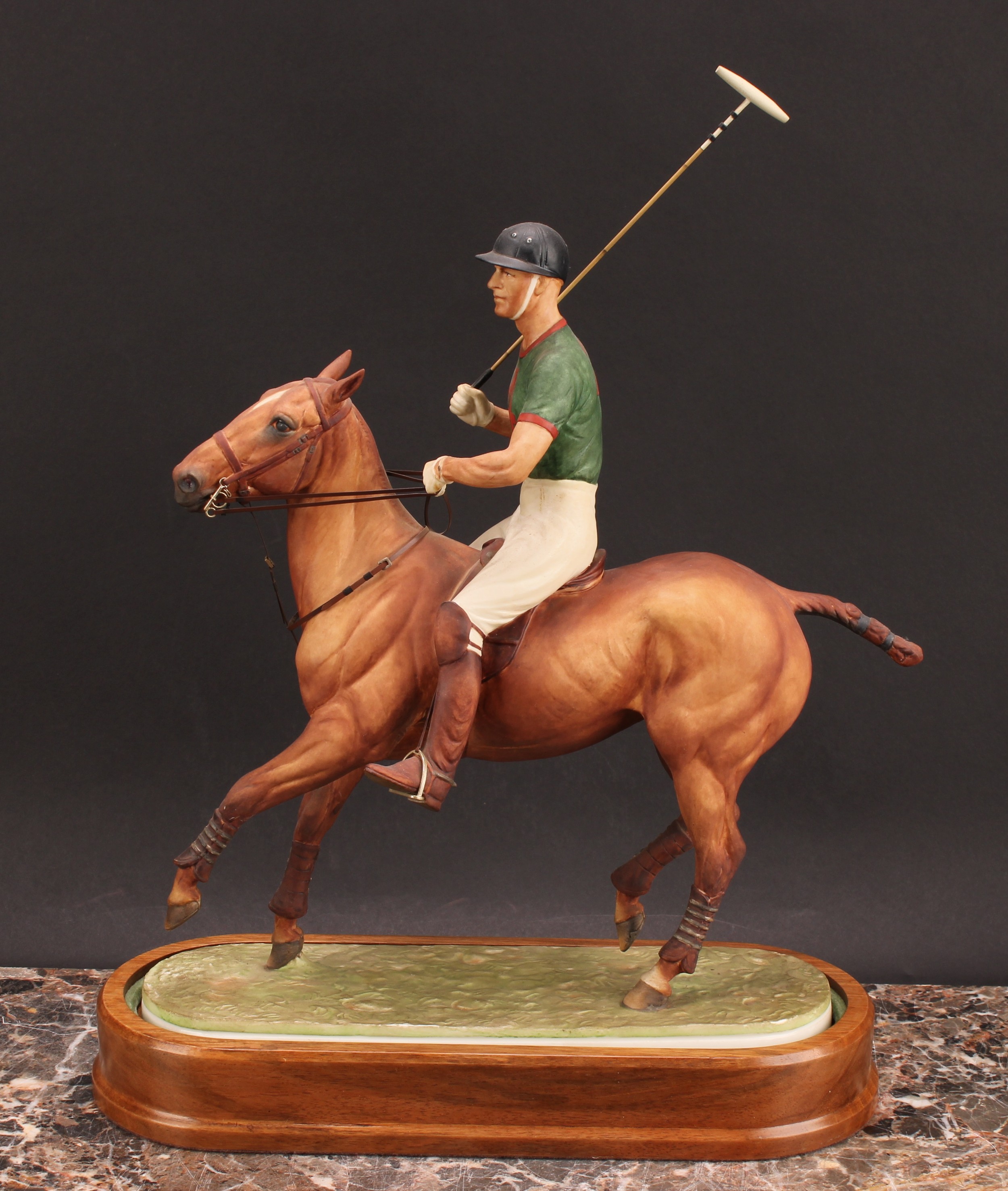 A Royal Worcester equestrian figure, H.R.H The Duke of Edinburgh, playing polo, limited edition no. - Image 2 of 4