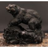 Pierre Jules Mene (1810-1879), after, a brown patinated bronze, of a ferocious bear, standing on a