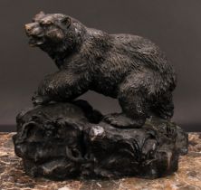 Pierre Jules Mene (1810-1879), after, a brown patinated bronze, of a ferocious bear, standing on a