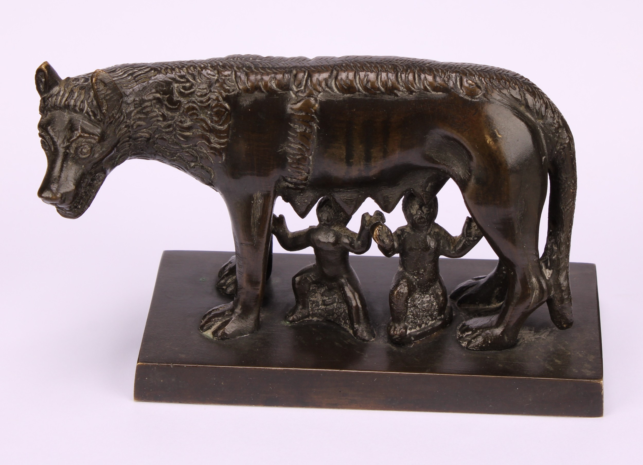 Italian Grand Tour School, early 20th century, a dark patinated bronze, Capitoline Wolf, 13.5cm wide - Image 2 of 4