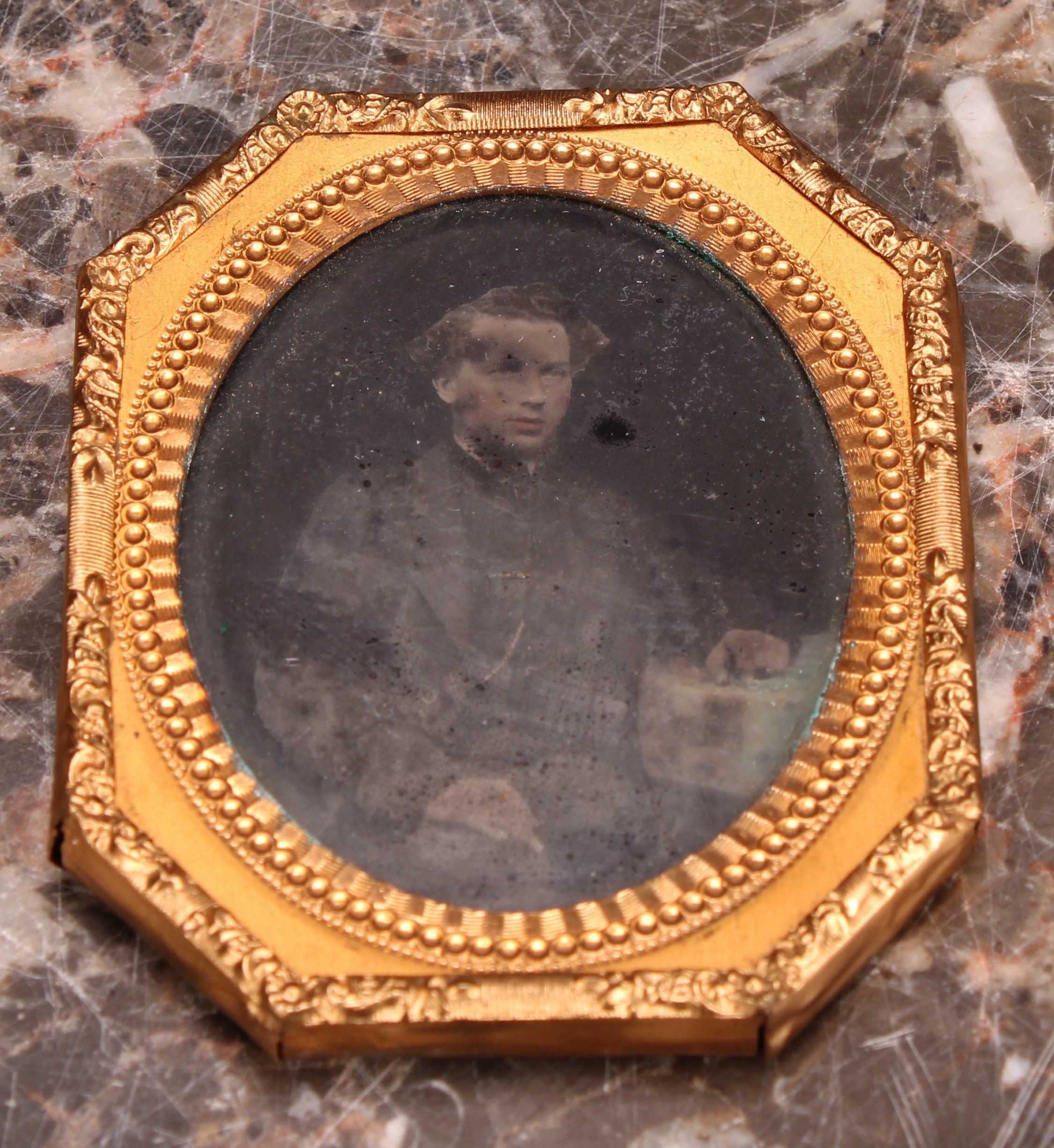 Photography - a 19th century ambrotype photograph on glass, of a lady, red Morocco case, 9cm long, - Image 3 of 9