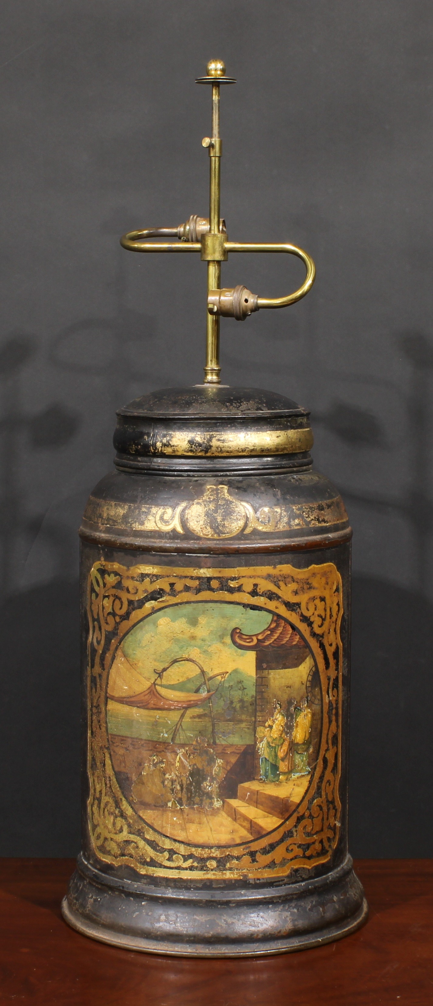 Interior Design - a 19th century toleware tea cannister, by Parnall & Sons, Ltd, Bristol, later