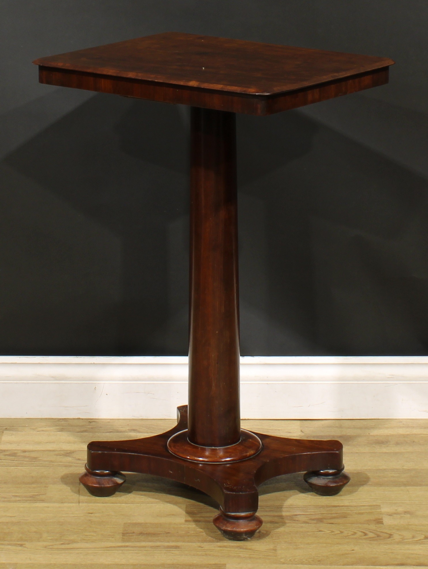 A George/William IV mahogany pedestal wine table, rounded rectangular top, cylindrical column, - Image 4 of 5