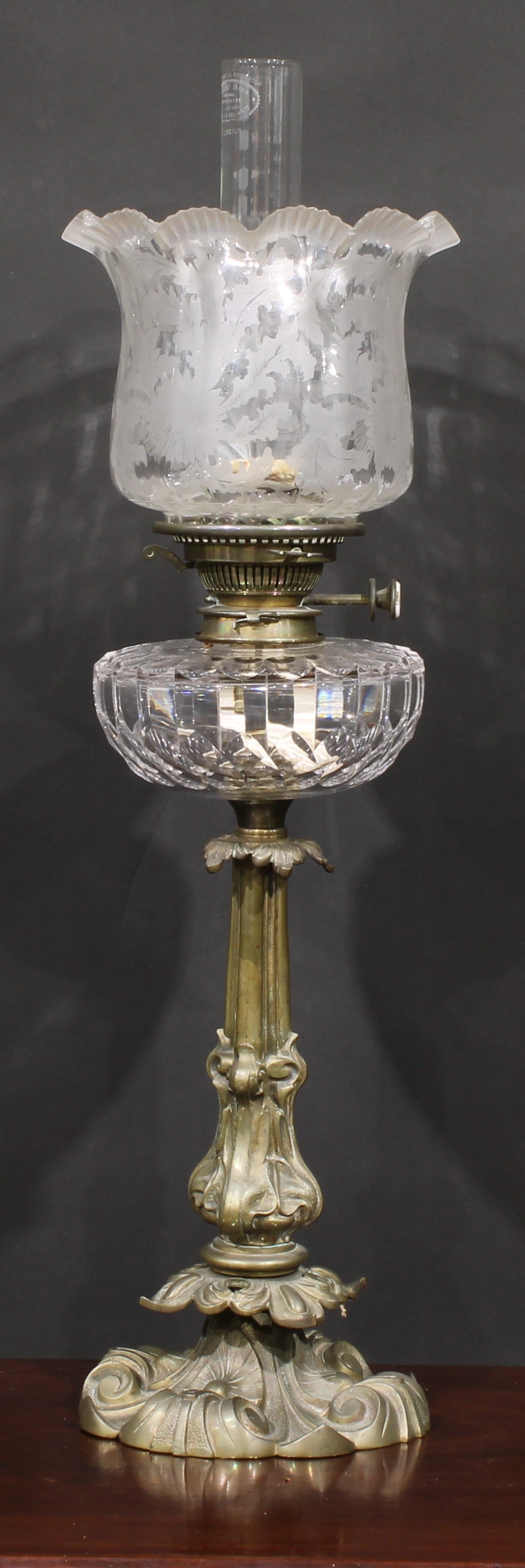 Lampe à Pétrole Vintage HINK En Laiton Avec Globe En Verre - Allemagne, Collection Rare, Occasion