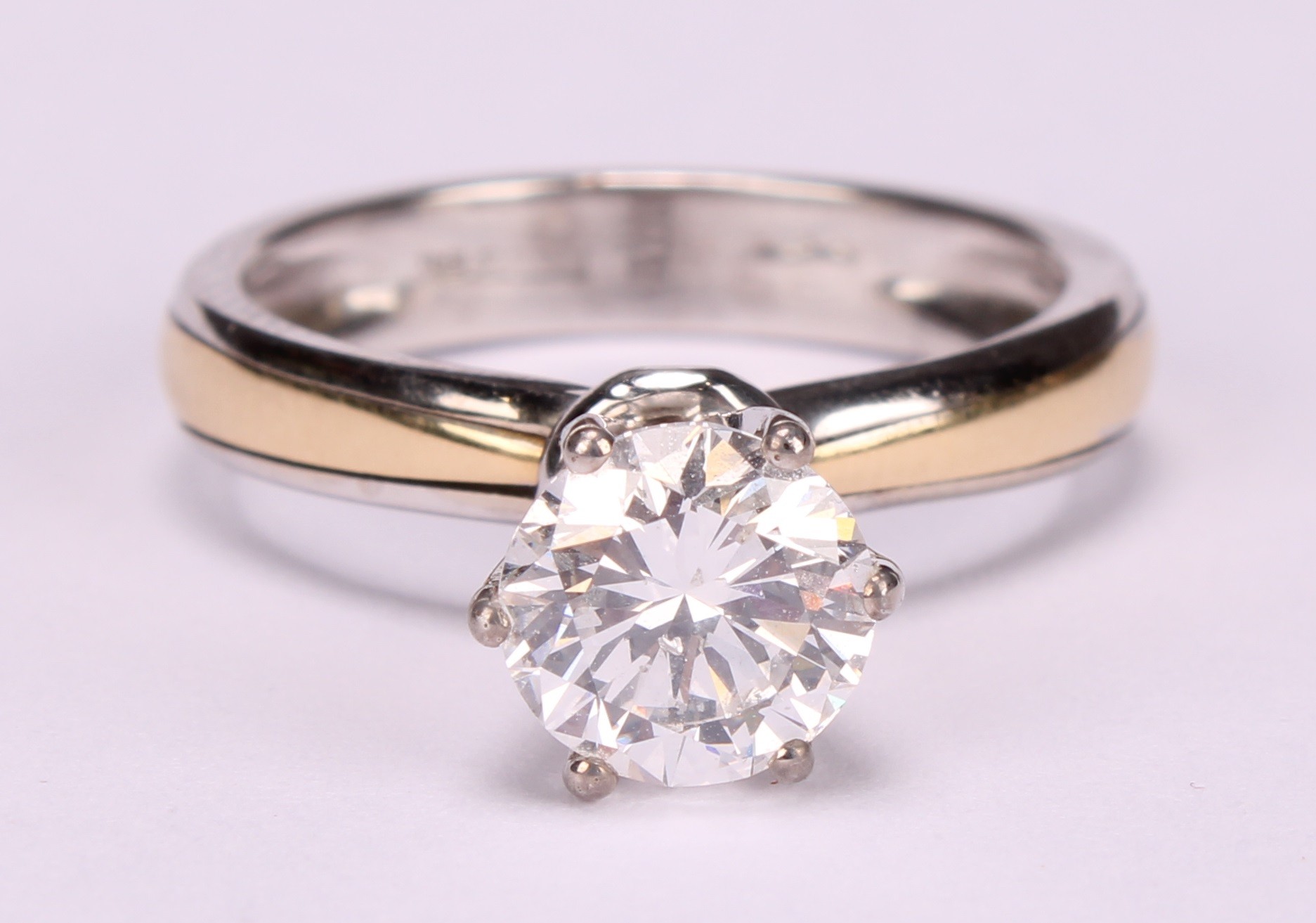 An 18ct white gold diamond solitaire ring, the round brilliant cut stone approx. 8mm wide, 5mm deep, - Image 4 of 4