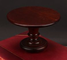 Miniature Furniture - a 19th century mahogany circular pedestal centre table, turned pillar, brass