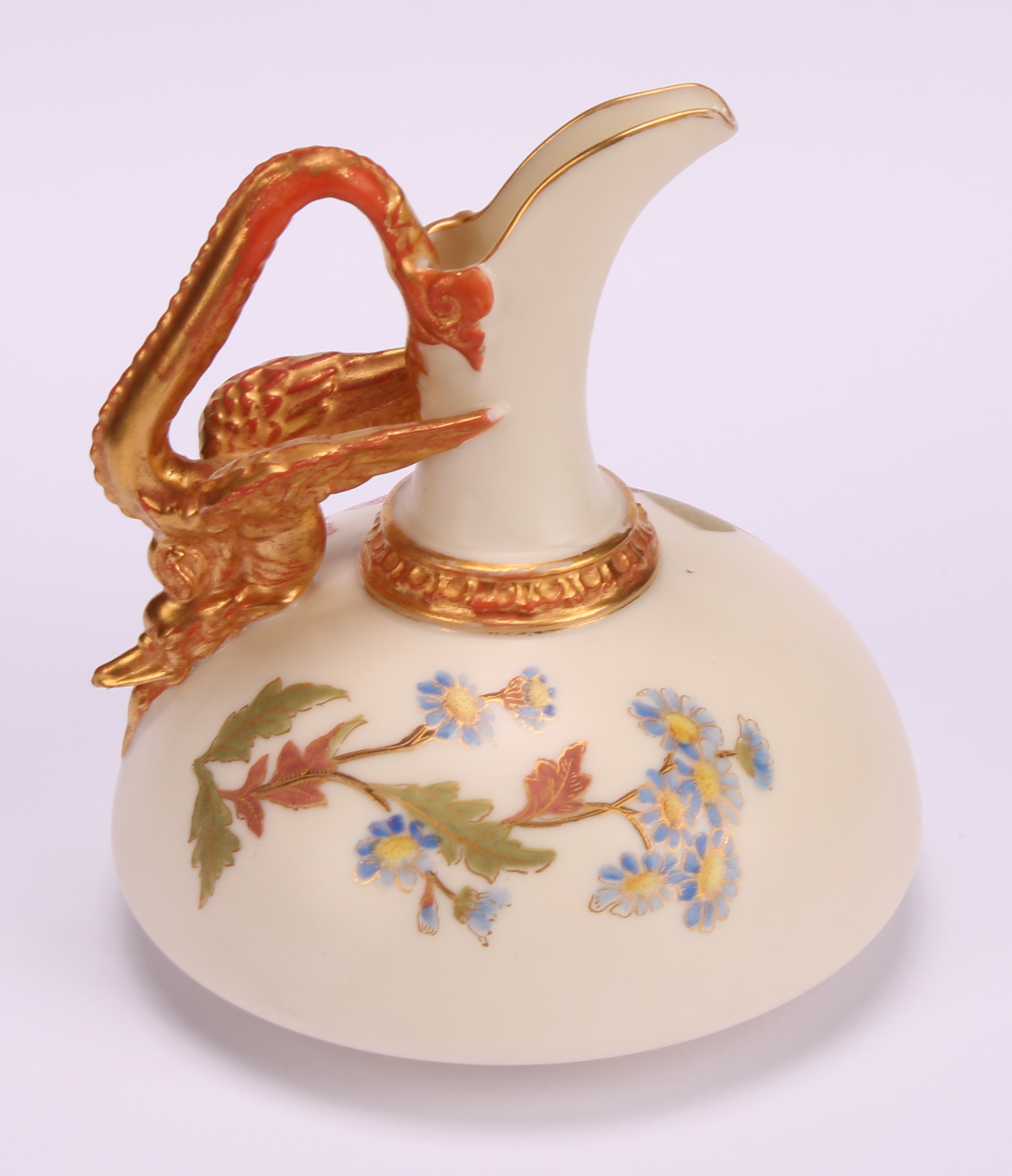 A pair of Royal Worcester ewers, of compressed form, decorated in the Aesthetic manner with - Bild 7 aus 10