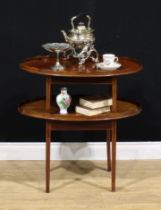 An Edwardian mahogany two-tier étagère, by Kenton & Co Ltd, London, stamped, also stamped H.M. and