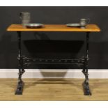 A late 19th century cast iron and mahogany public house or bar table, by Gaskell & Chambers Ltd,