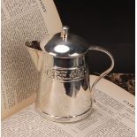 An unusual silver novelty covered cream jug, as a dairy can, inscribed Cream, 9.5cm high, import