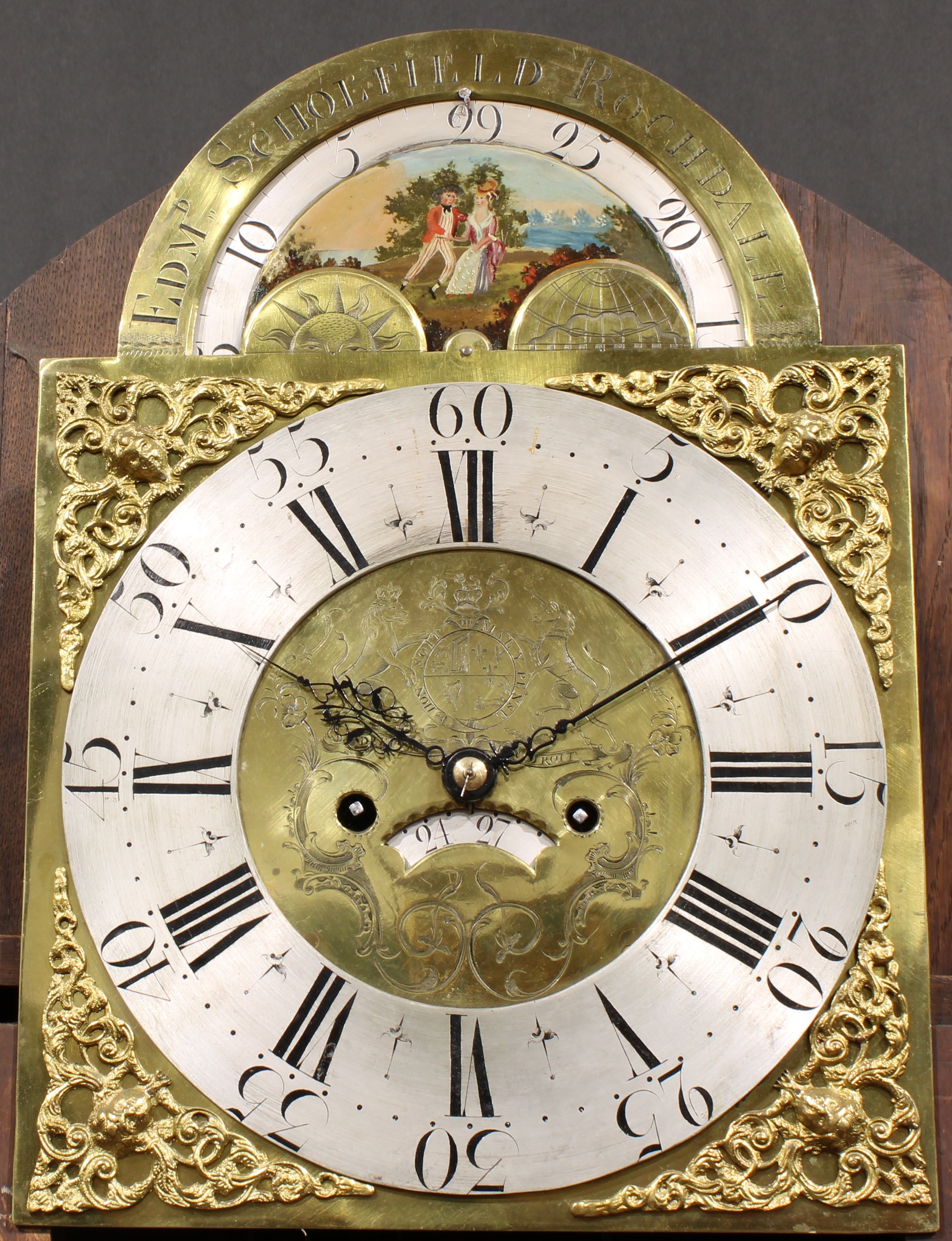 A George IV Lancashire mahogany longcase clock, 34cm arched brass dial inscribed EDMD SCHOLFIELD, - Image 5 of 7