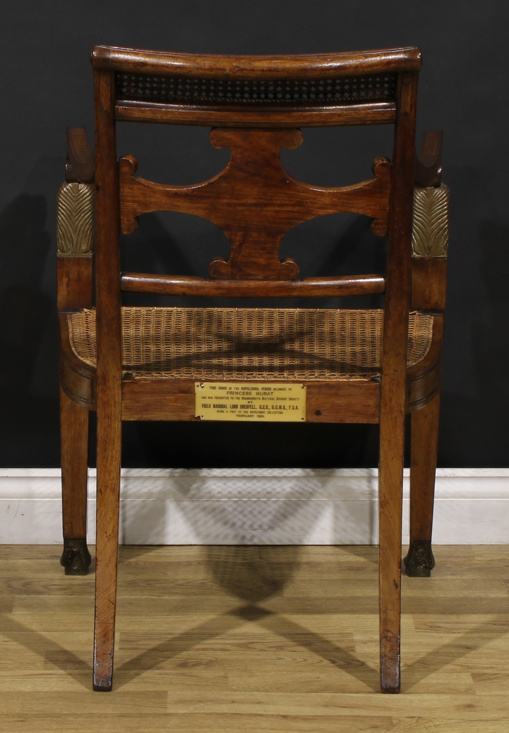 An interesting early 19th century parcel-gilt mahogany elbow chair, reputedly once belonging to - Image 4 of 5