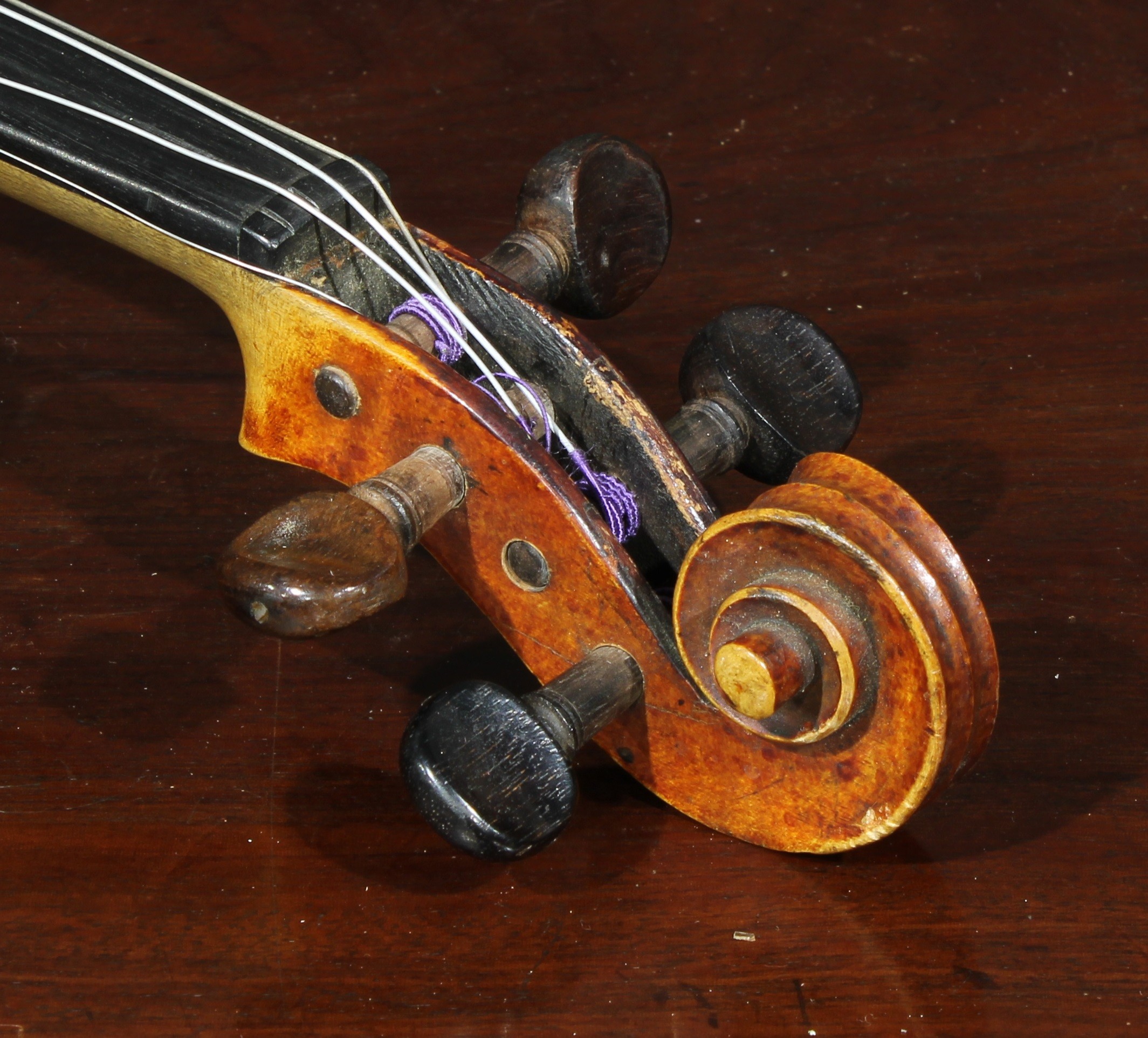 A German violin, the two-piece back 36cm long excluding button, paper label printed Manufactured - Image 9 of 10