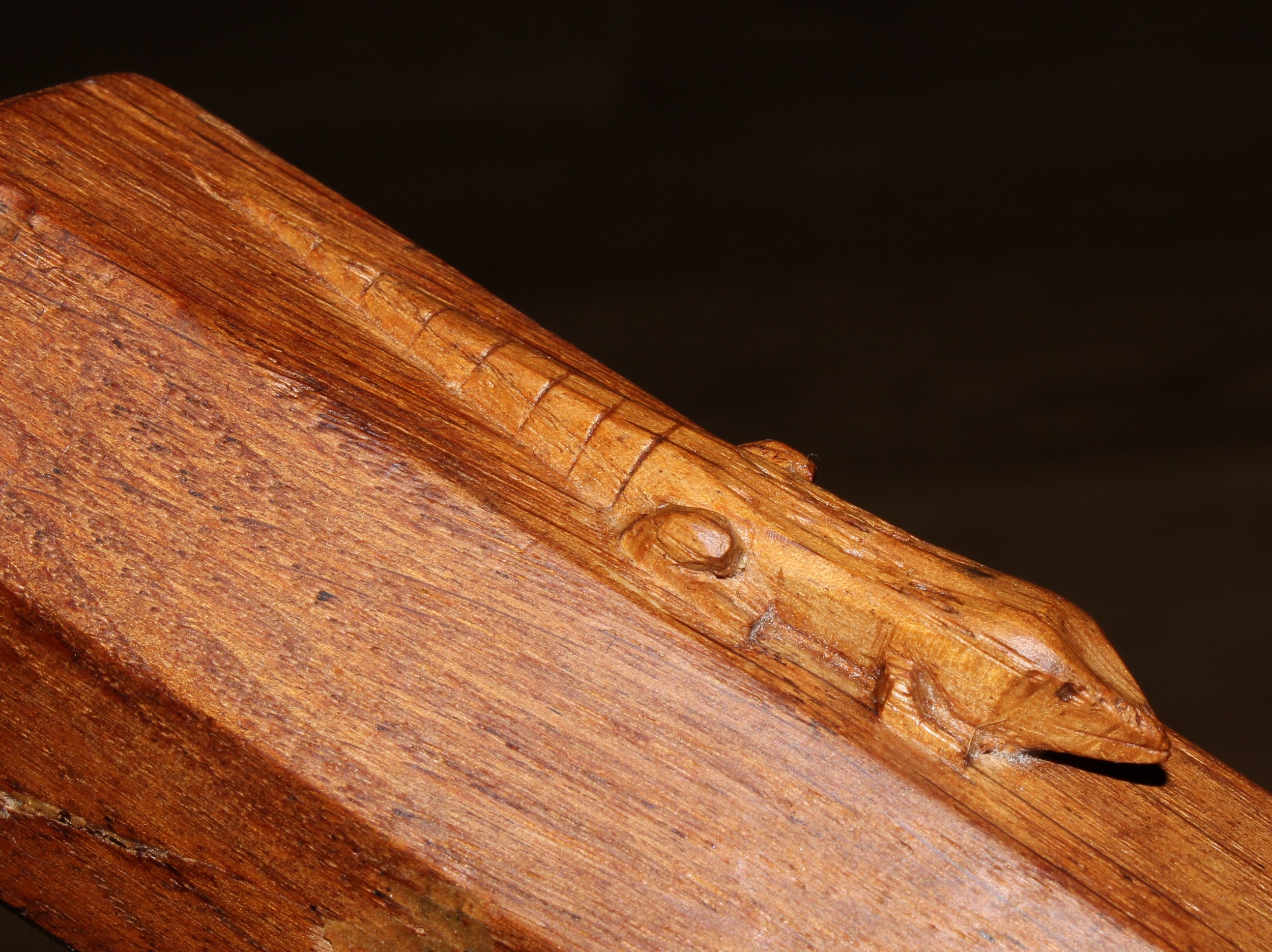 Derek Slater, Lizardman of Crayke, Yorkshire - an oak stool, of staked construction, adzed - Image 4 of 4