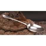 An 18th century silver Hanoverian pattern table spoon, rat tail bowl, 20.5cm long, maker's mark BB