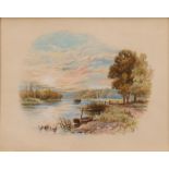 After Myles Birket Foster At Sonning on Thames, bears monogram, watercolour, 13.5cm x 17cm