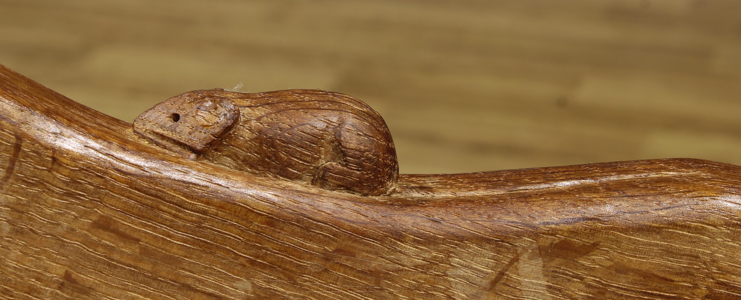 Robert Thompson, Mouseman of Kilburn, an oak milking stool, carved mouse signature, 35.5cm high, - Image 5 of 5