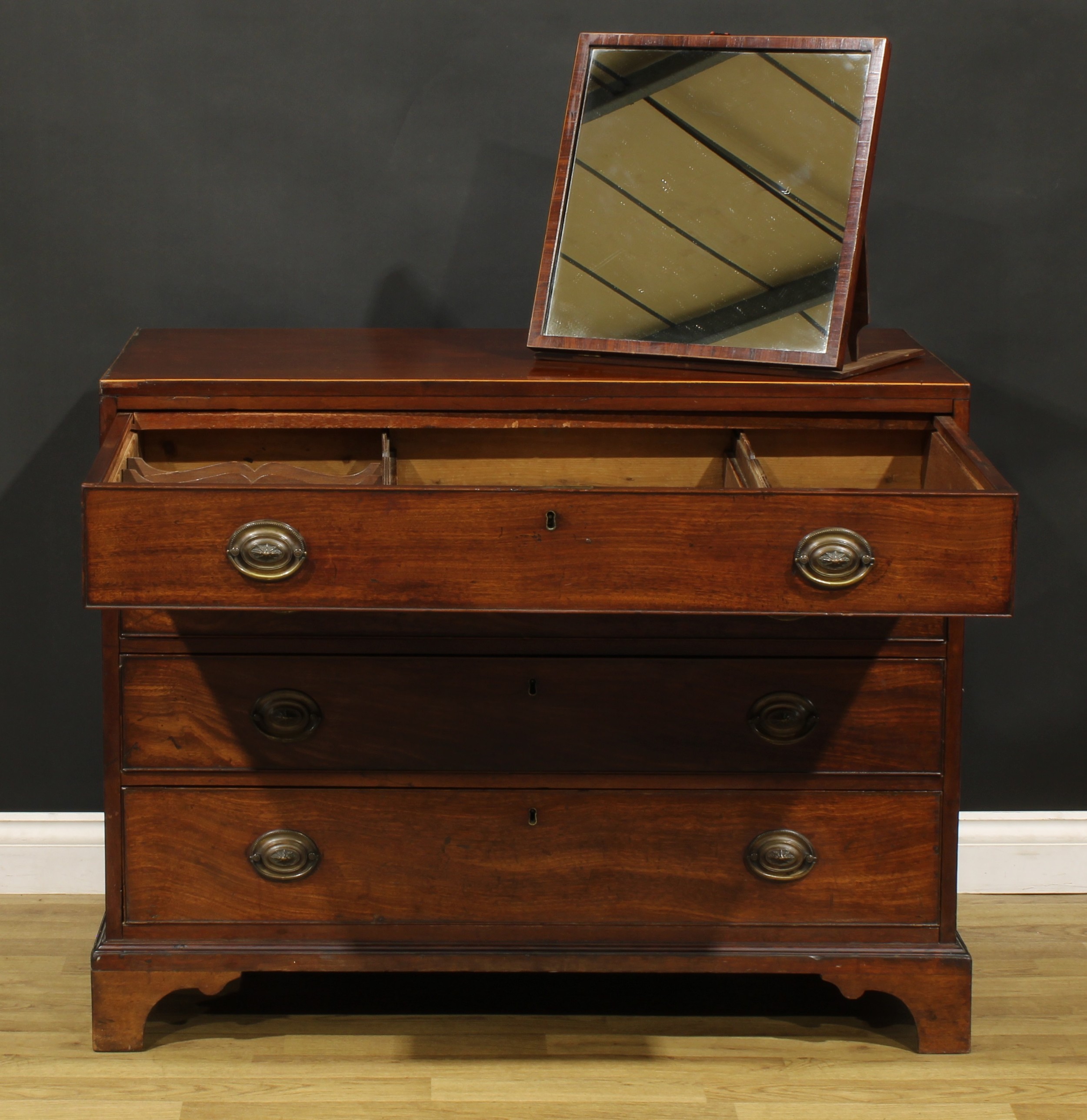 A George III mahogany caddy top discernible bachelor’s chest, by John Folgham (fl. c. 1750–1803), - Image 4 of 9