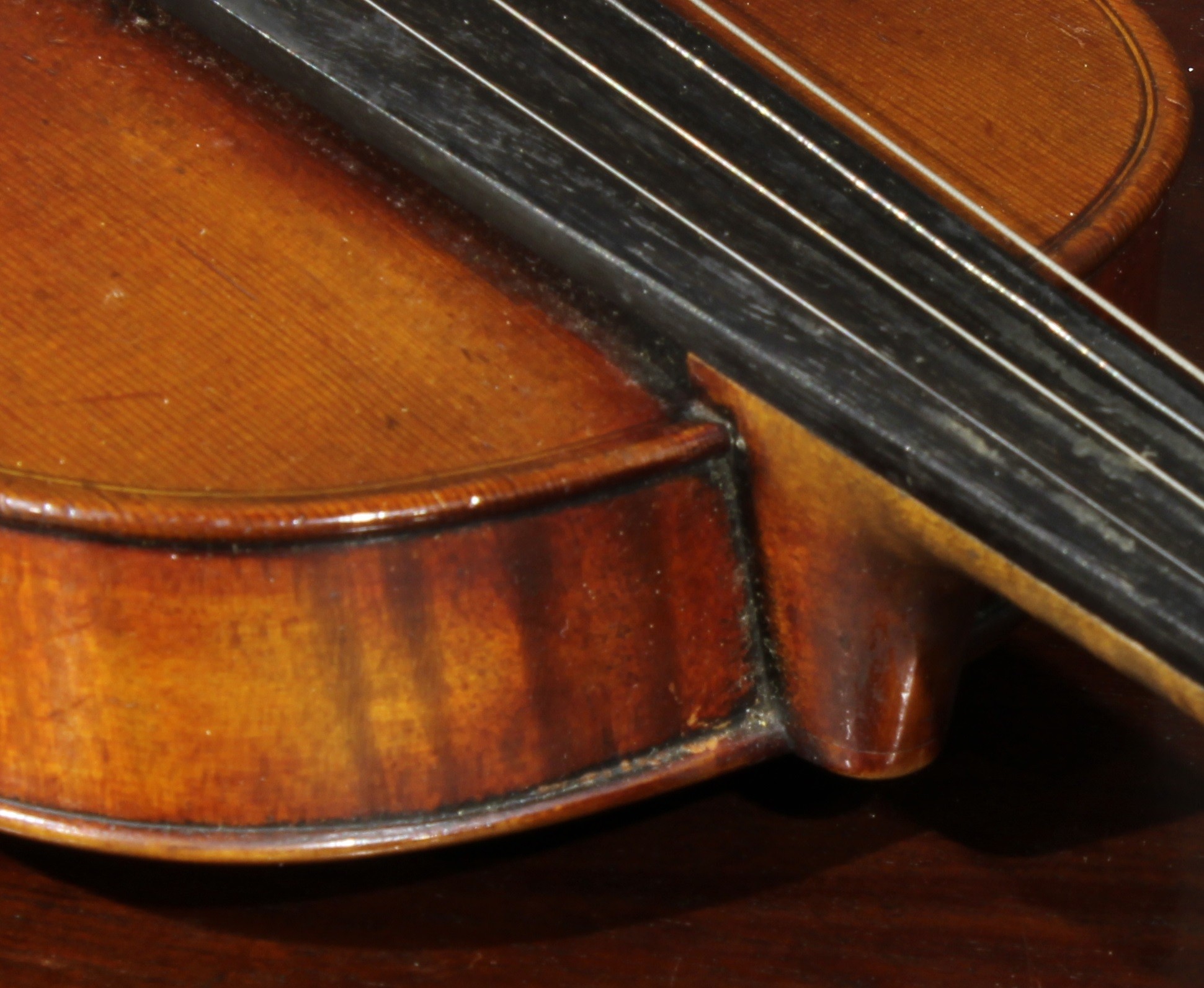 A violin, the two-piece back 36cm long excluding button, Stradiuarius 1721 label, ebonised tuning - Image 8 of 10