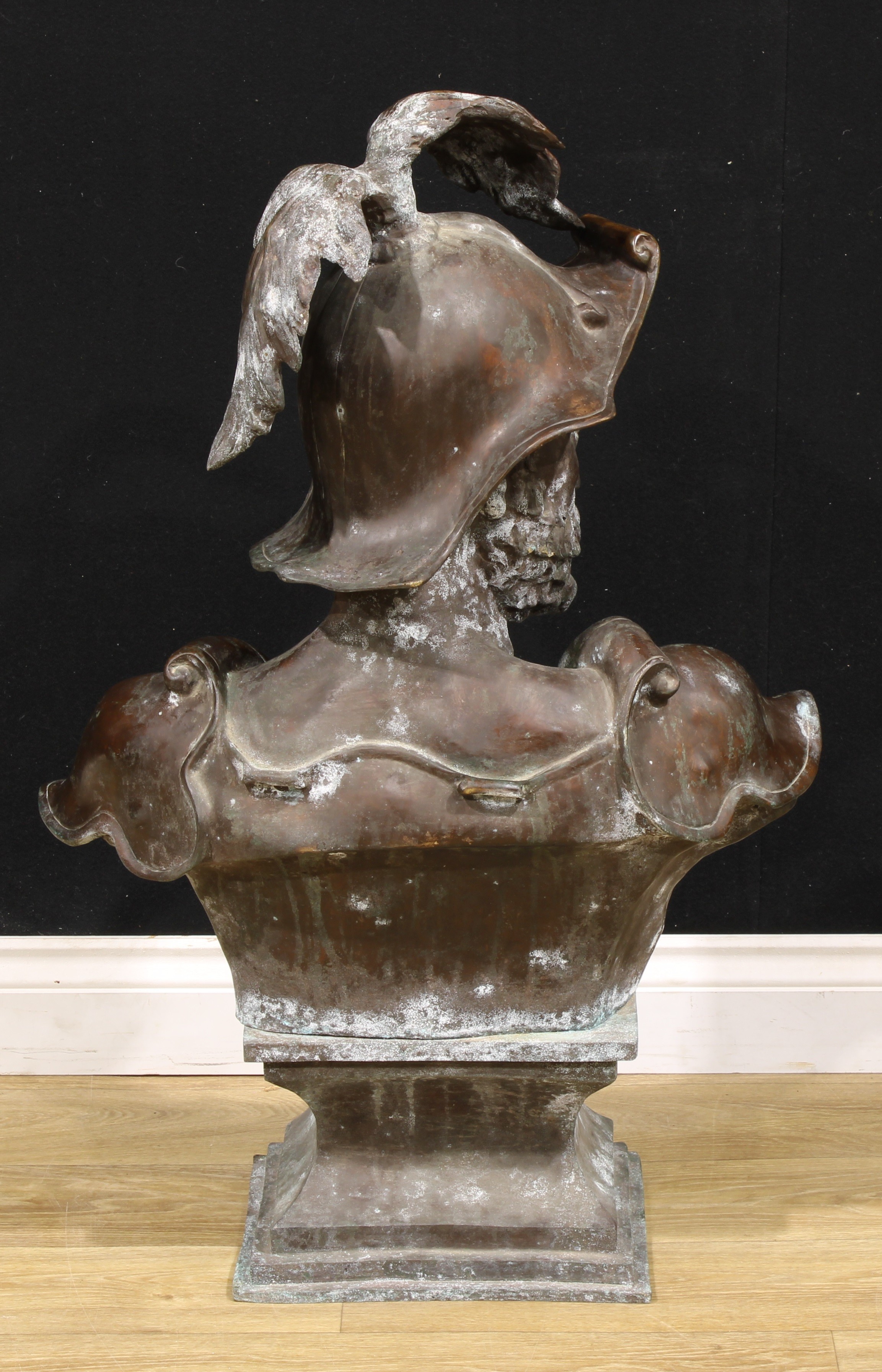 After the Antique, a large patinated bronze, in the Grand Tour taste, as a Roman Centurian, 91cm - Image 3 of 3