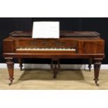 An early Victorian rosewood square piano, by Collard & Collard, London, serial number 9562,