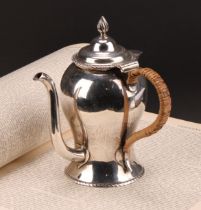 A Victorian silver argyle, of George III design, gadrooned borders, cane-wrapped handle, 15.5cm