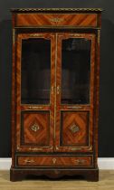 A Napoleon III Louis XV Revival gilt metal mounted kingwood pier vitrine, 160cm high, 87.5cm wide,