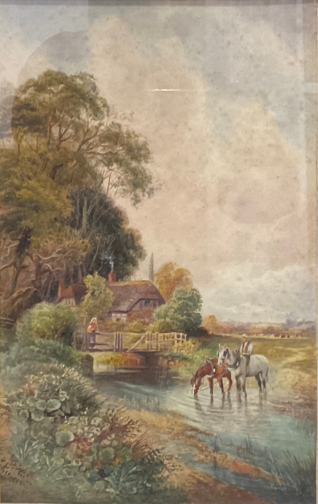 Charles James Keats (c.1900) a pair, Stacking the Hay, and Horses Watering signed, watercolour, 49. - Image 3 of 5