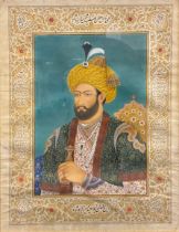 Indian School (19th century) Portrait of a Persian dignitary, half-length wearing a turban and