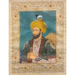 Indian School (19th century) Portrait of a Persian dignitary, half-length wearing a turban and