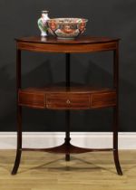 A George III mahogany corner washstand, 82.5cm high, 68cm wide, 45.5cm deep, c.1810