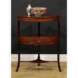 A George III mahogany corner washstand, 82.5cm high, 68cm wide, 45.5cm deep, c.1810