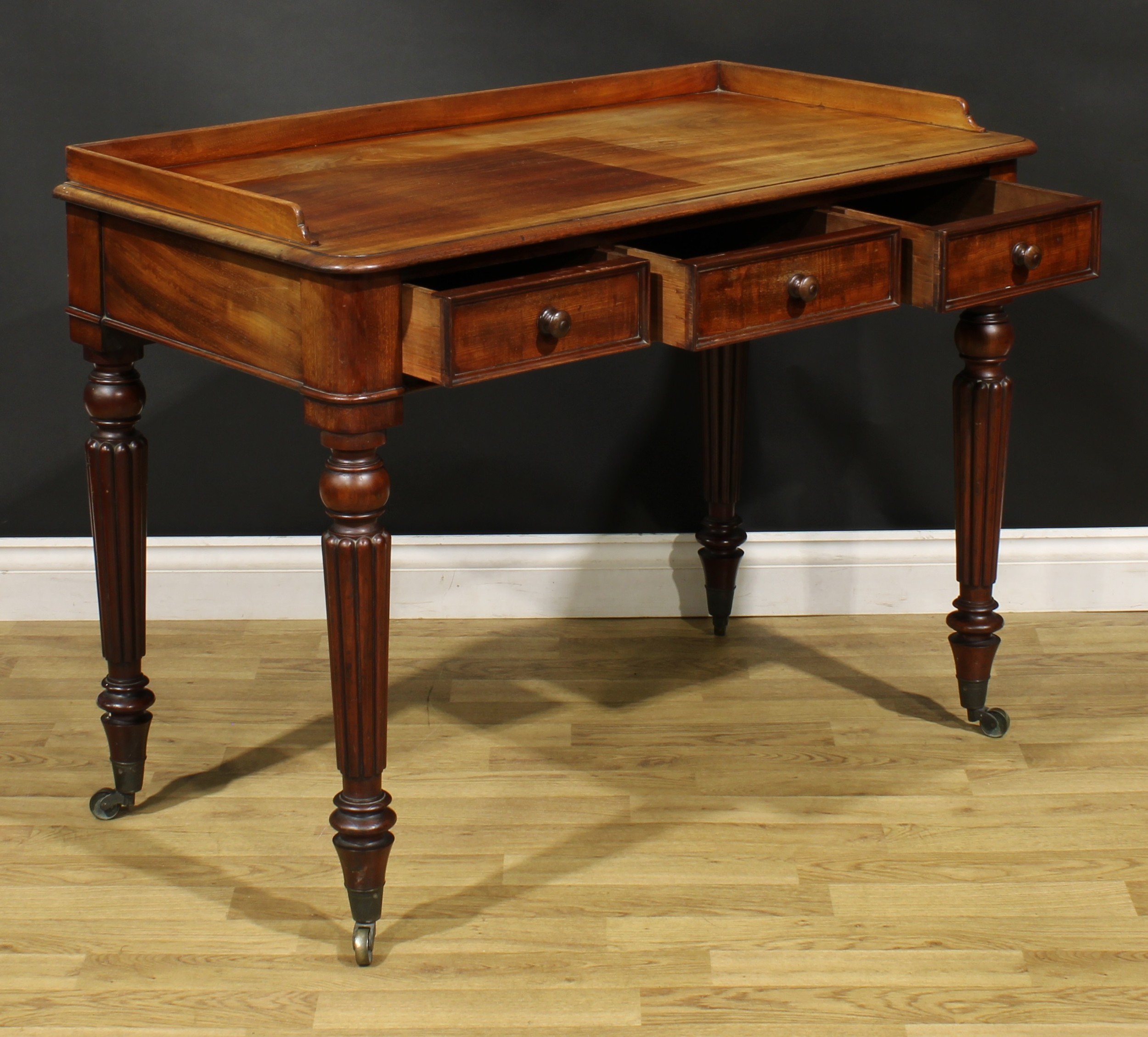 A George IV mahogany chamber side table, in the manner of Gillows of Lancaster and London, stamped - Image 4 of 7