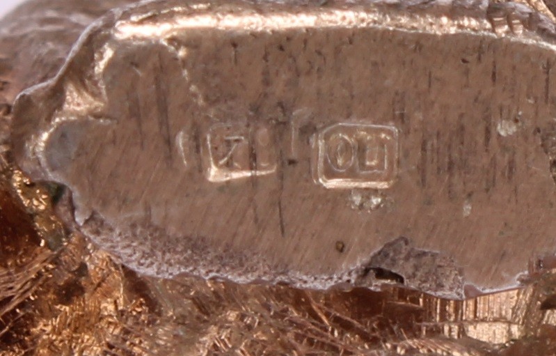 A Russian cast silver miniature model, of a bear, diamond eyes, 6cm long, 84 zolotnik mark - Image 5 of 5