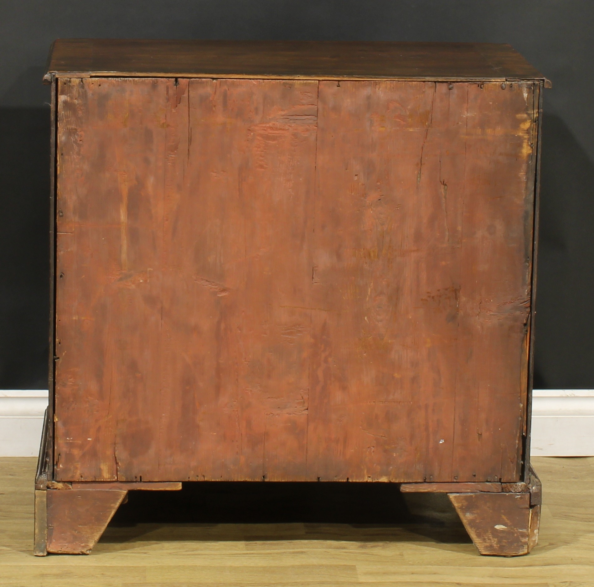 A George III mahogany kneehole desk, slightly oversailing top with moulded edge above a slide and - Image 8 of 8