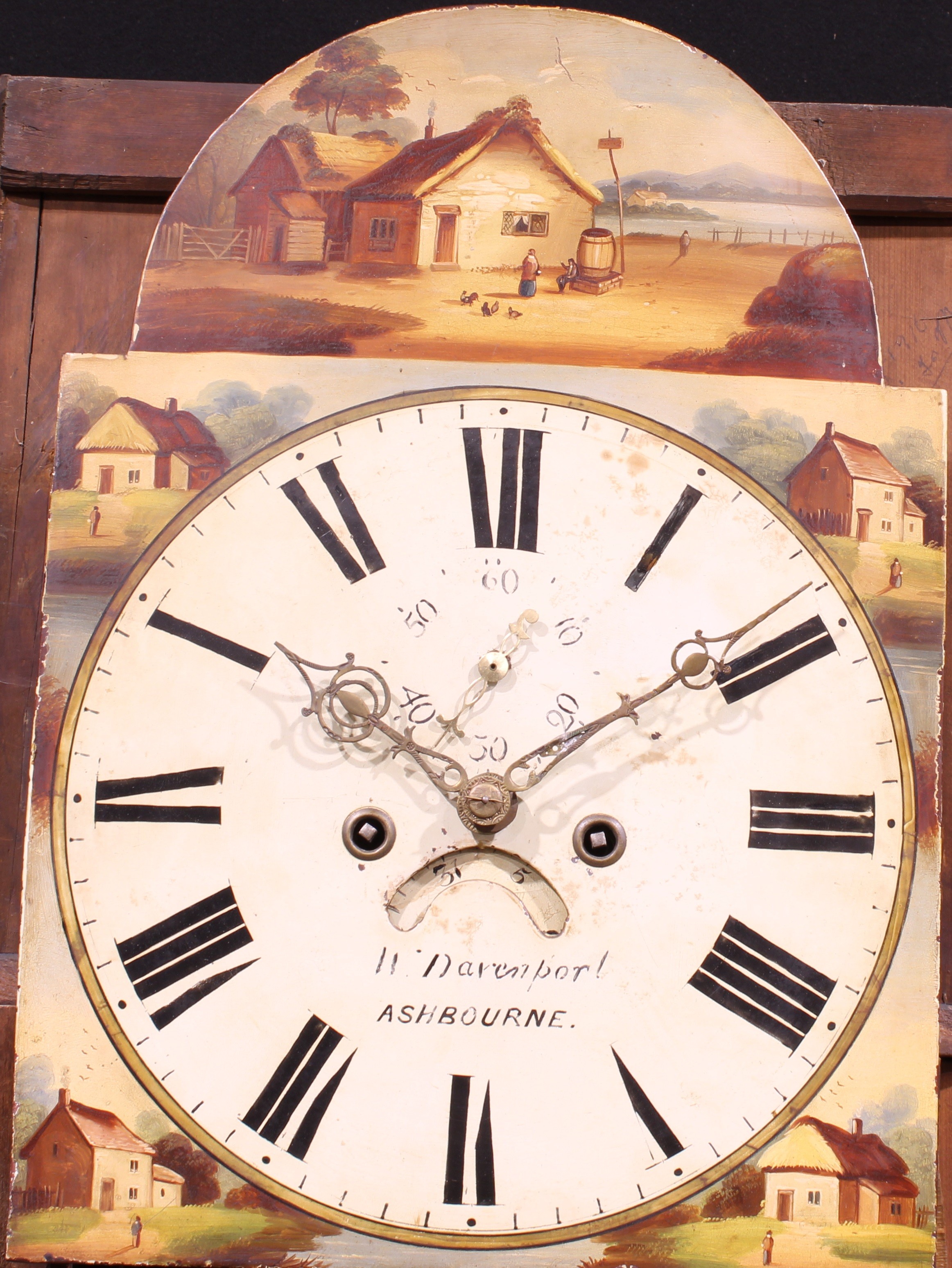 A George/William IV oak and mahogany longcase clock, 33cm arched painted dial inscribed W. - Image 4 of 6