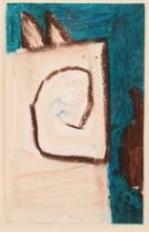 Deborah Whitman (20th century) Abstract Dog, label to verso, oil on paper, 21cm x 13.5cm