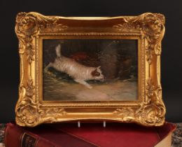 Manner of Edward Armfield Terrier, oil on card, 13.5cm x 21cm