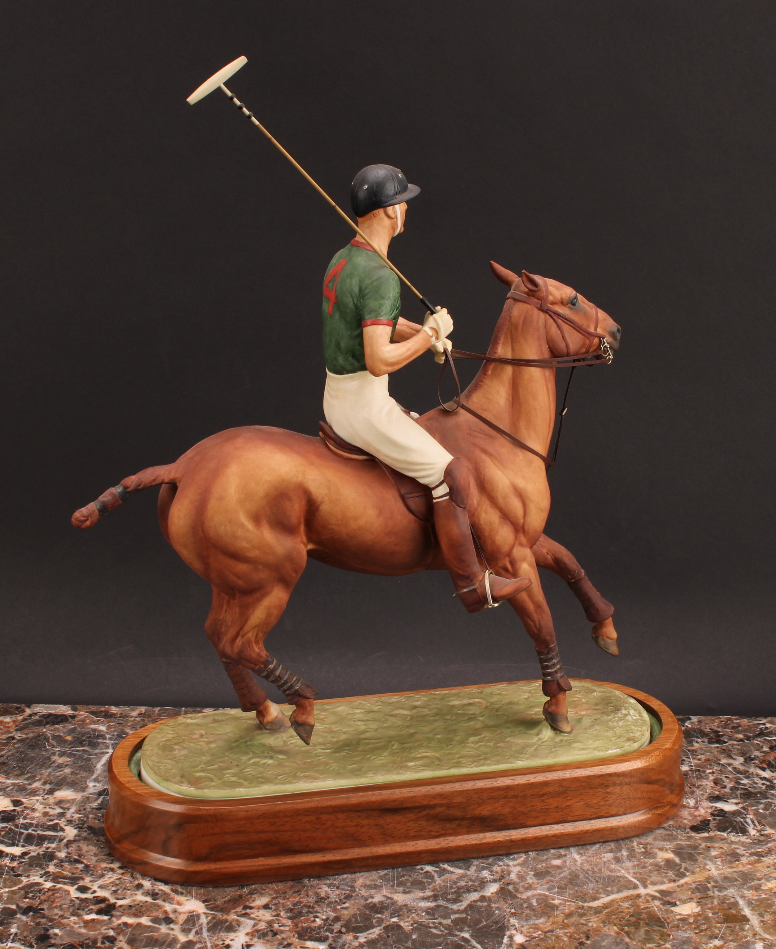 A Royal Worcester equestrian figure, H.R.H The Duke of Edinburgh, playing polo, limited edition no. - Image 4 of 4