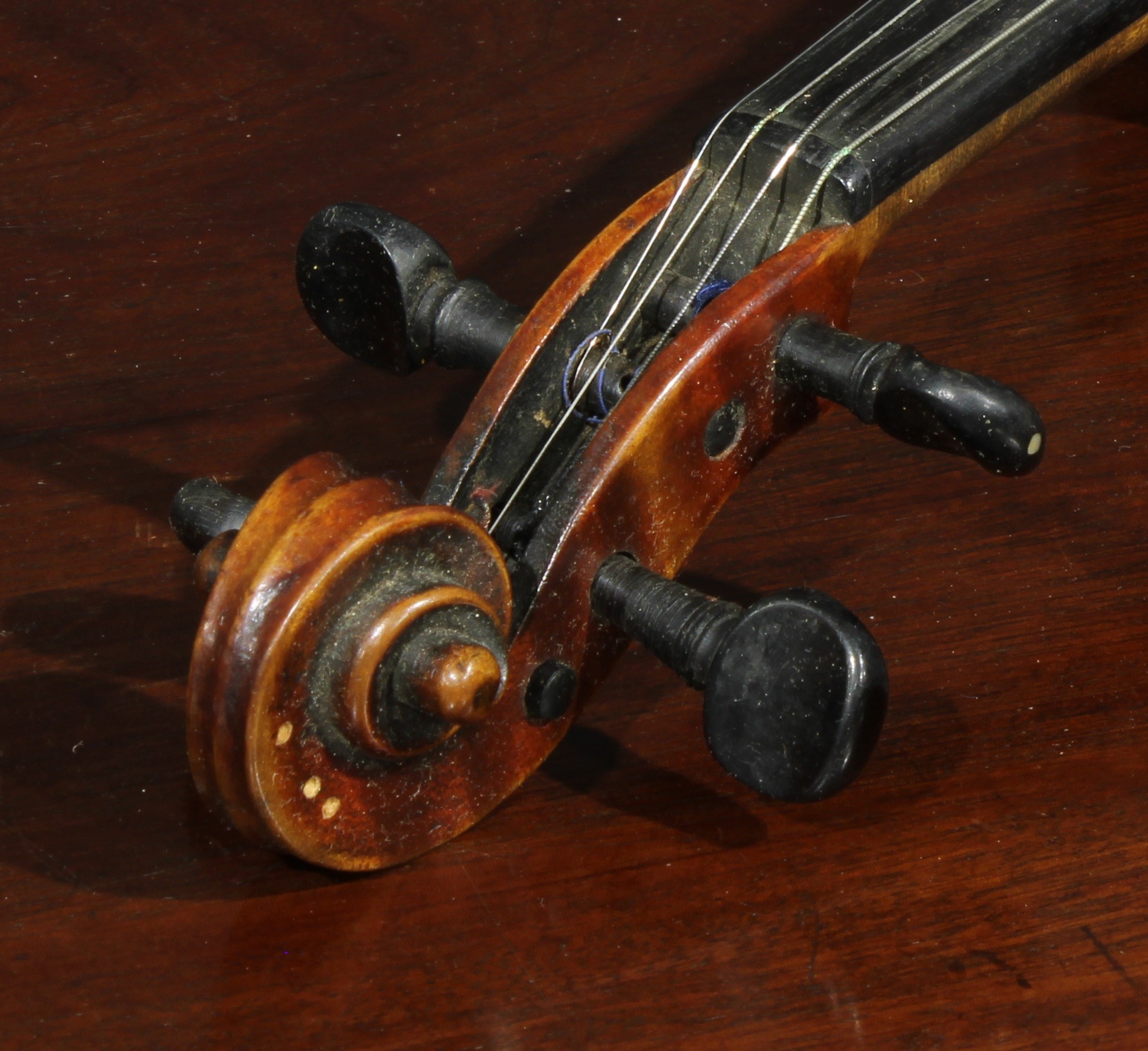 A violin, the two-piece back 36cm long excluding button, Stradiuarius 1721 label, ebonised tuning - Image 3 of 10