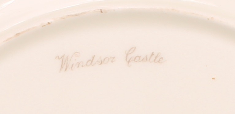 A Royal Worcester Named View shaped circular plate, painted by R. Rushton, signed, with a view of - Image 5 of 6