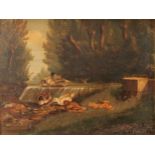 Continental School (19th century) Ducks and Ducklings, indistinctly signed and dated 1878, oil on