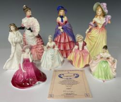 A Royal Doulton figure, Victorian Lady, HN 728, 21cm, printed and written marks in green; other