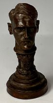 A reproduction desk letter seal, the handle modelled in the form of a bust of Adolf Hitler, 8cm high