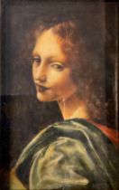 John Rosso (Italian School), after Leonardo de Vinci, Angel, signed, oil, 27cm x 17cm